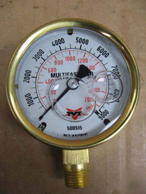 Multifasteners hydraulic filled liquid gauge 0-2000 lbs