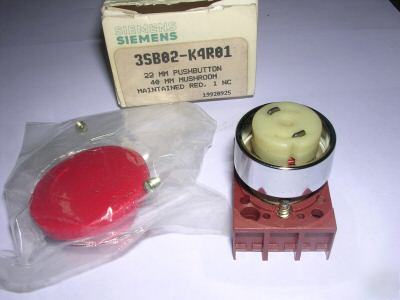 New siemens pushbutton mushroom twist release 3SB02-K4R