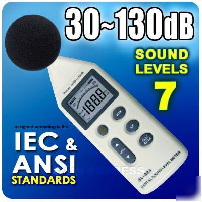 Sound noise level meter 30-130 db w/case + free battery