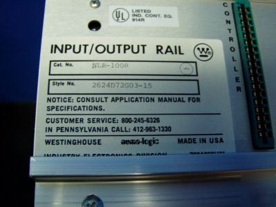 Westinghouse numa-logic input/output rail m/n: nlr-1008