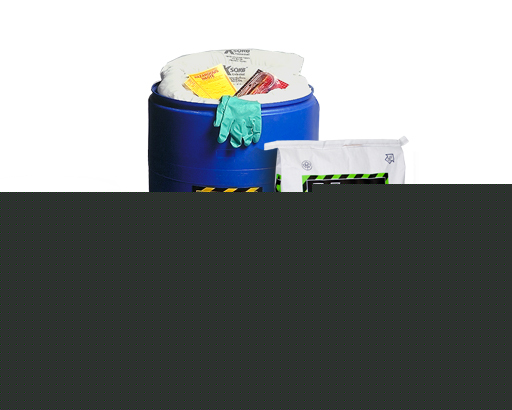Xsorb outdoor 30 gal drum spill kit w socks pillow pads