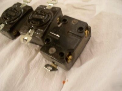  3 hubbell twistlock 4 pole receptacles 20A 250V nos 