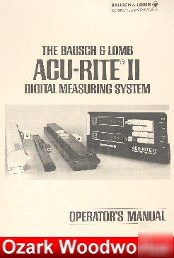 Bausch & lomb acu-rite 2 ii operator's manual