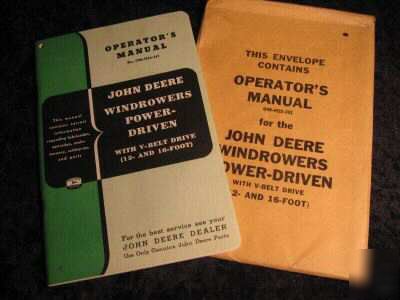 John deere windrowers power-driven operators manual