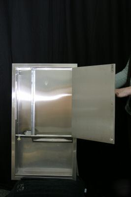 Mirrored paper towel & cup recessed dispenser