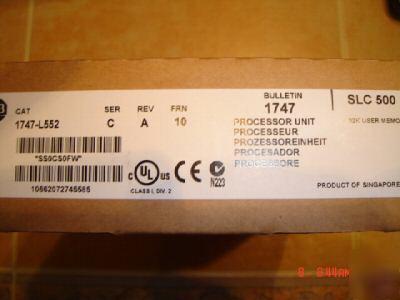 New factory sealed allen bradley 1747-L552 ser c frn 10 