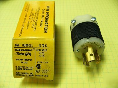 New hubbell 277VAC 15A twist-lock plug 4770-c lot 16 ea