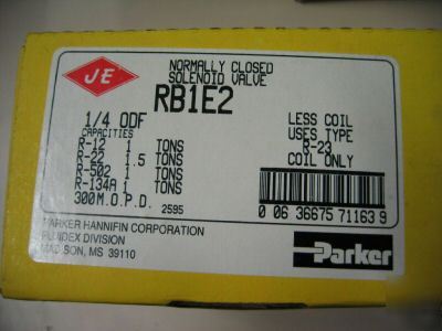 Parker hennifin solenoid valve RB1E2 1/4 odf