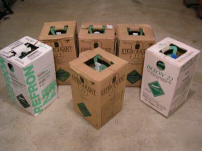 Refrigerant r-22, 6 - 30 lbs cans sealed in box