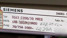 Siemens simoreg axis drive D165 G200/30 #6RB 2042 _ n/r