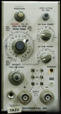 Tektronix 7A22 plug-in, calibrated