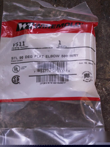 Wiremold VS11 90 degree flat elbow ivory
