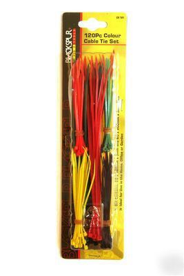120 piece assorted cable ties bnip
