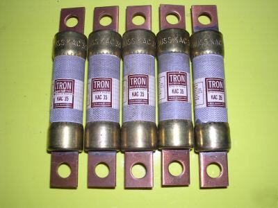 (5) kac-35 tronÂ® rectifier fuses 35AMP 600V bussmann