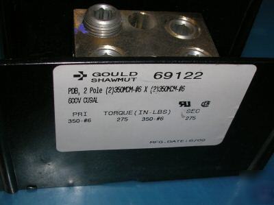 Gould shawmut pdb 69122 2 pole 600V CU9AL 350-#6 275