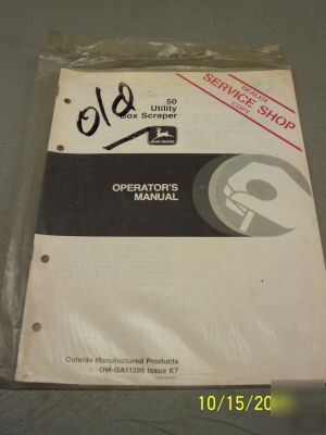 John deere operators manual dealer copy 50 box scraper