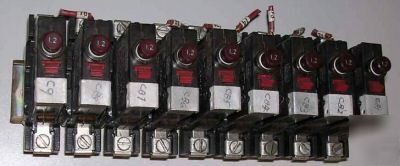 Lot of 9 e-t-a 1.2A circuit breaker / terminal block