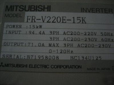 Mitsubishi/freqrol fr-V220E-15K inverter fr-a V200 rem