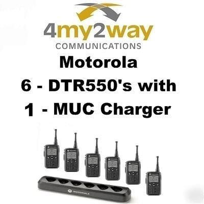 Motorola six (6) DTR550's digital radios w/ 6 unit muc