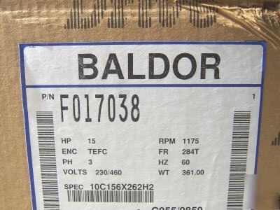 New baldor industrial motor, 15 h.p , 3 ph, 1175 rpm ~ ~