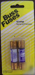 New buss fuses 15 amp general purpose bp/non-15