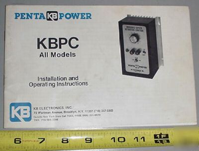 Penta kbpc variable speed dc motor drive control manual