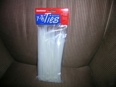  - sealed - 100 nylon cable zip ties white 8