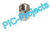 10 off M3 x 8MM hex spacer brass nickel plated