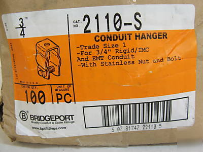 Box of 100 bridgeport Â¾â€ conduit hangers 2110-s