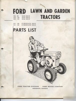 Ford tractor parts manual 80 100 120 garden rider