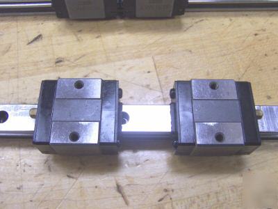 Iko linear rails w/ 4 bearing cartridges, p/n: LWESC15