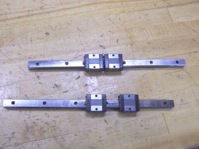 Iko linear rails w/ 4 bearing cartridges, p/n: LWESC15