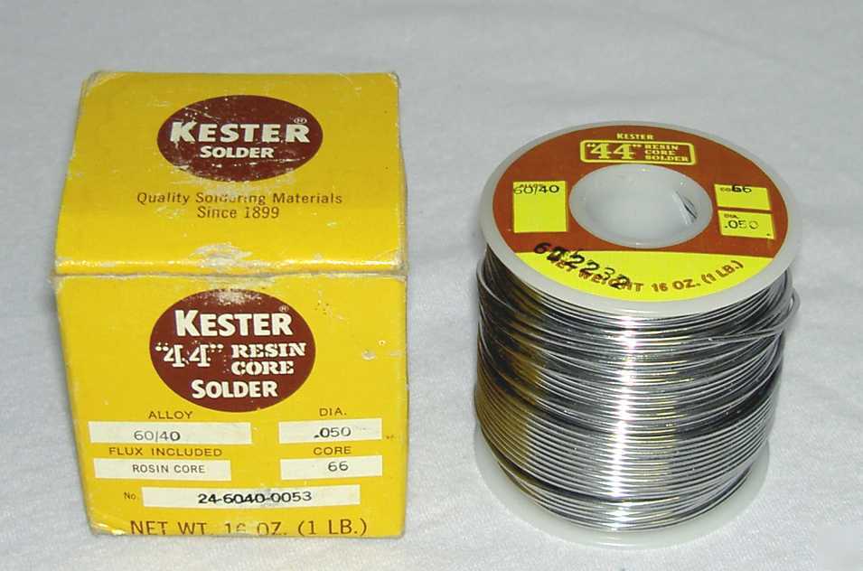 Kester 44 solder 60 tin 40 lead resin core 16 oz.