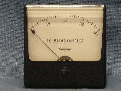 Simpson 0-200 dc uamp meter 04400 1327 55F1581