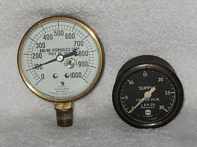 2 gauges/marsh airline hydraulics 1000 psi /usg 30 psi