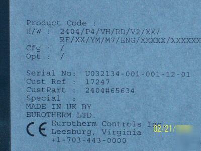 Eurotherm process/temp controllers 