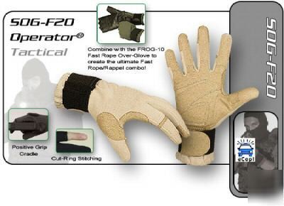 Hatch operator tan cqb tactical swat police gloves lg