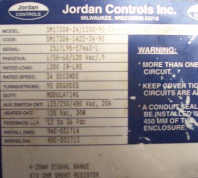 Jordan controls SM1730 rotary actuator