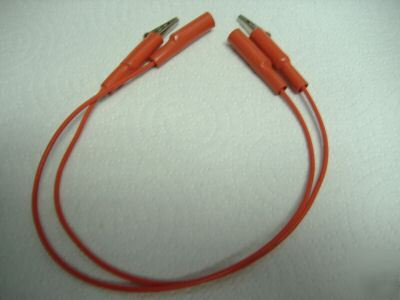 Mueller 12'' red 20 awg jumper, clips at both ends