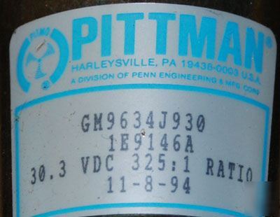 New __ 3 pittman motors __ 30.3 vdc 325:1 ratio