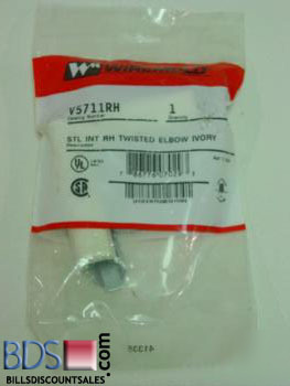 Wiremold stl. int. right hand twisted elbow ivory c#V57