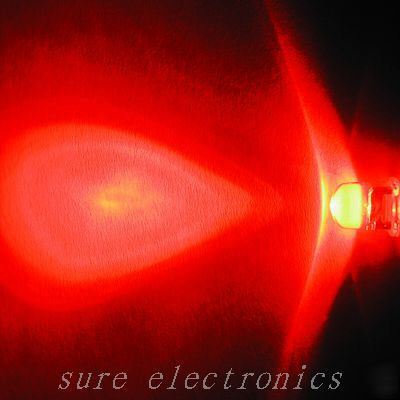 100 pcs 5MM red led 4000MCD & free resistor.