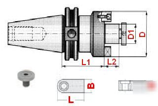 Bison cat-40 shell mill holder- arbor: 1.5 gl: 2.40