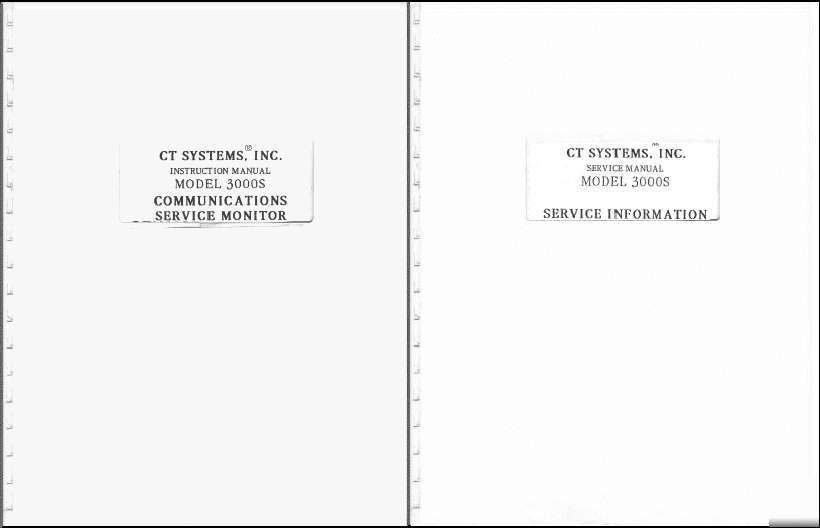 Ct-systems 3000S service monitor manuals CT3000S