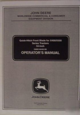 John deere X400,X500 series tractors dozer blade manual