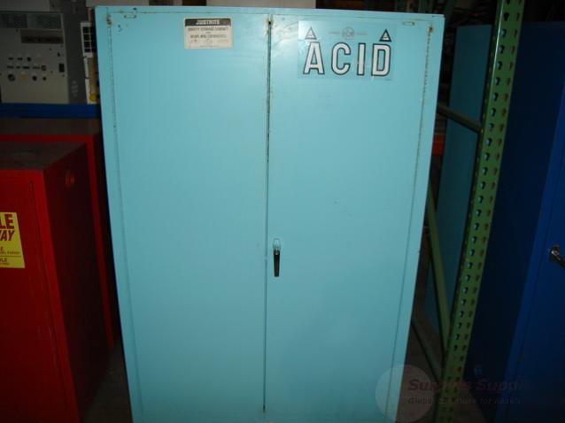 Justrite 25707 blue steel safety cabinet for corrosives
