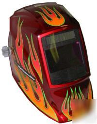 Miller elite welding helmet - flame red - autodarkening
