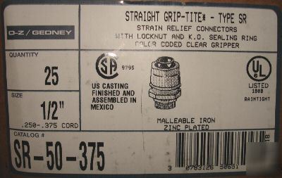 New -box of 25 oz gedney-neer sr-50-375 connectors