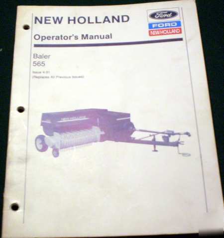 New holland 565 baler operator owner manual used pn