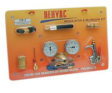Rehvac nitrogen and CO2 regulator and blowgun kit